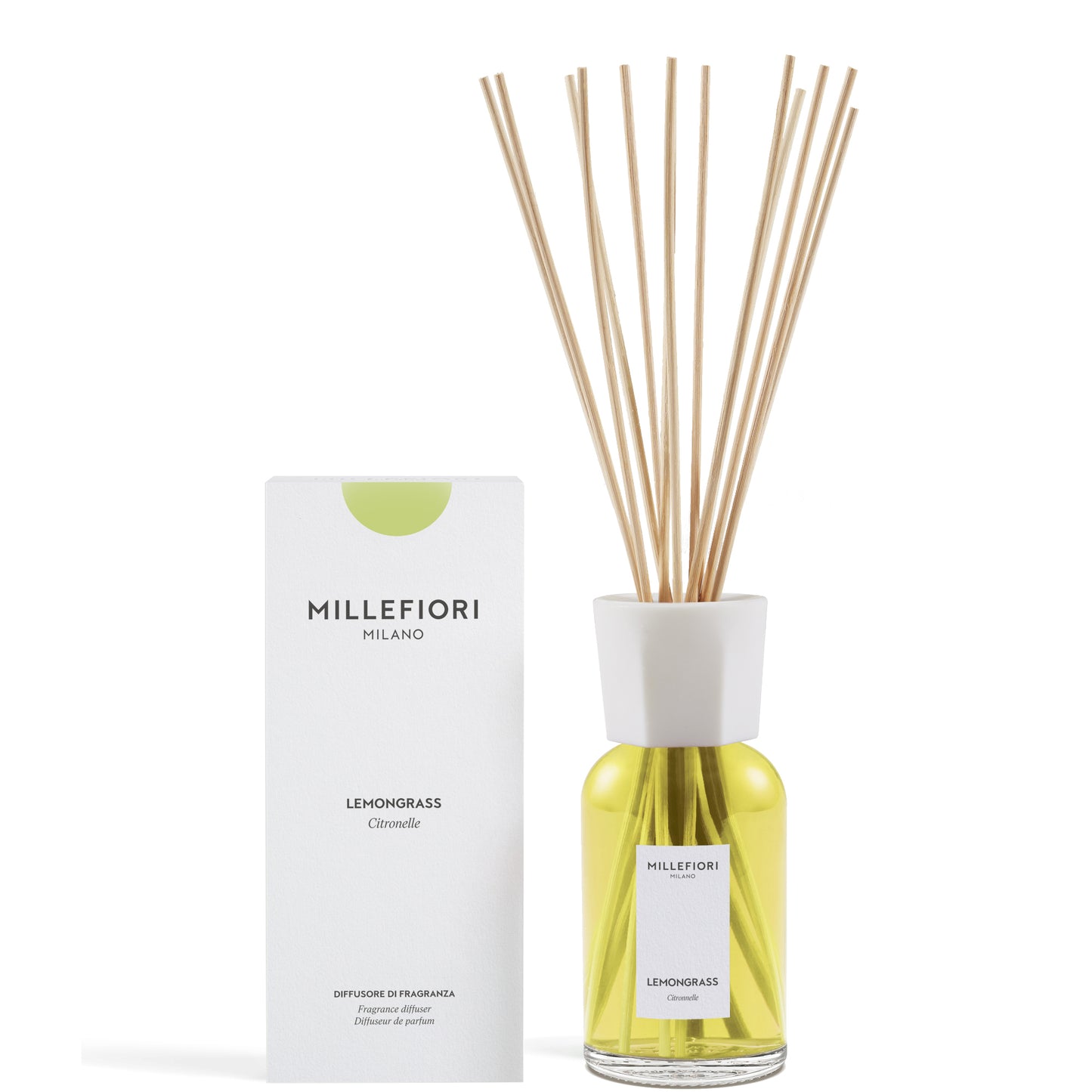 Millefiori Milano Diffusore a Bastoncini Lemongrass 500 ML