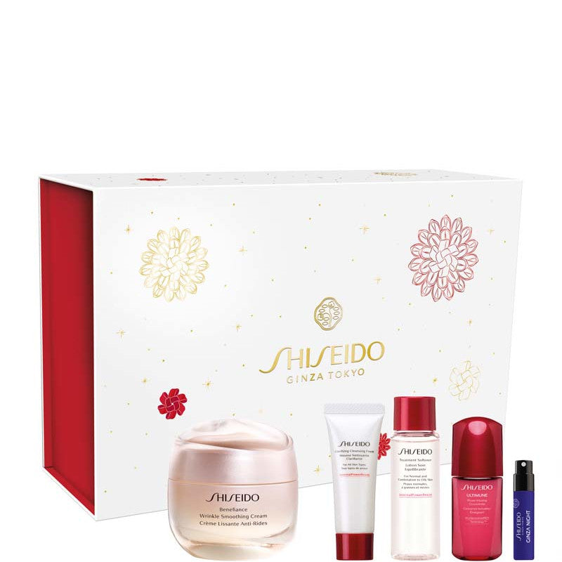 Benefiance Wrinkle Smoothing Cream HOLIDAY KIT 50 ML Crema Viso + 15 ML Detergente Viso + 30 ML Lozione Viso + 10 ML Siero Viso