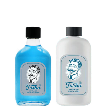 Lozione Dopobarba + Shower Shampoo Vintage Blu Confezione 200 ML Lozione Dopobarba + 500 ML Shower Shampoo