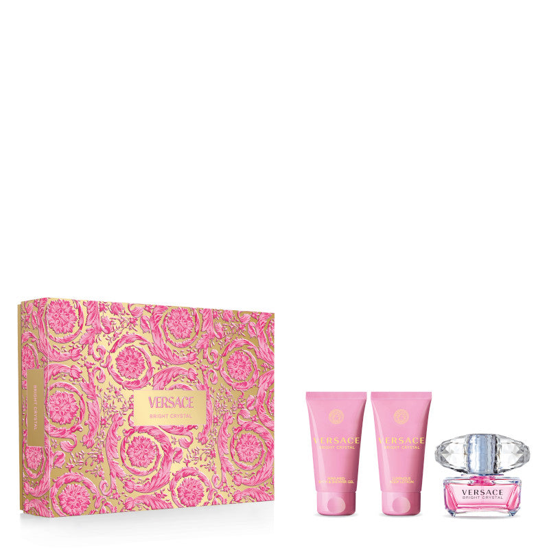 Versace Bright Crystal Confezione 50 ML Eau de Toilette + 50 ML Shower Gel + 50 ML Body Lotion