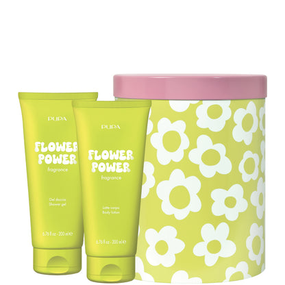 HAPPYBOX KIT 1 FLOWER POWER 200 ML Latte Corpo + 200 ML Gel Doccia