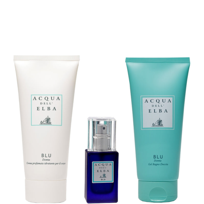 Acqua dell'Elba Blu Uomo EDP Confezione 15 ML Eau de Parfum + 200 ML Gel Doccia Shampoo + 200 ML Crema Corpo