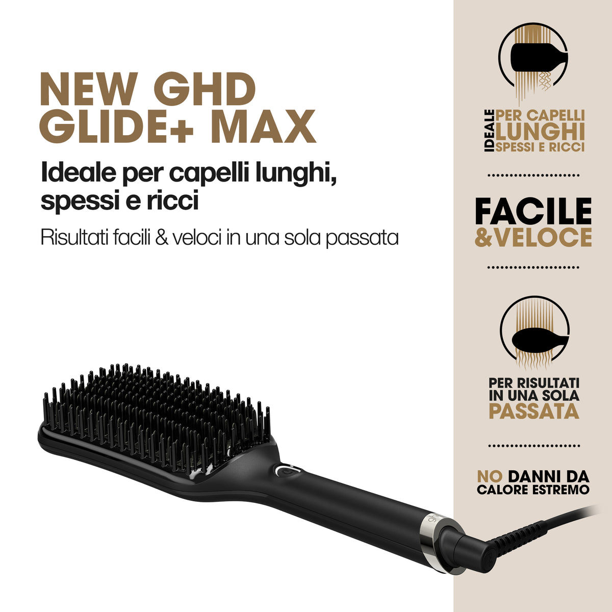 ghd Glide+ Max - Spazzola Elettrica Lisciante