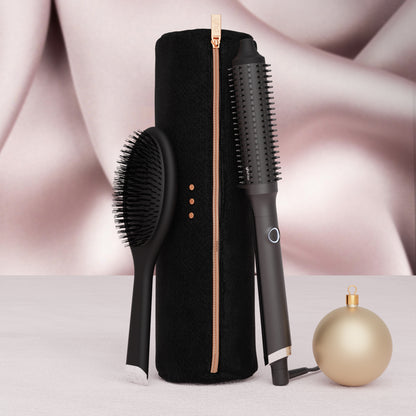 ghd rise hot brush festive gift set in black