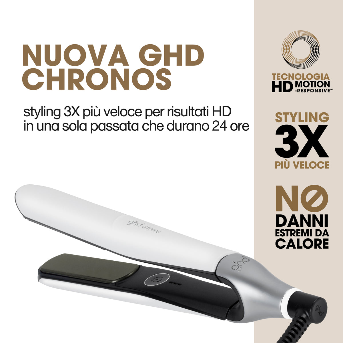 ghd Chronos styler - piastra per capelli bianca