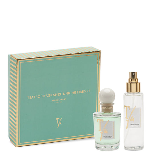 Teatro Fragranze Uniche Verde Lorena 100 ML Diffusore con bastoncini + 100 ML Spray Tessuto