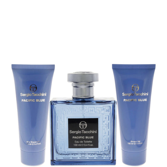 SERGIO TACCHINI PACIFIC BLUE EDT 100 ML  DOCCIA 100 ML  AS BALM 100 ML