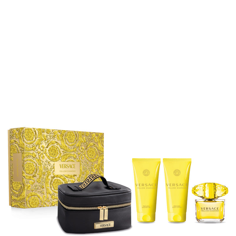 Versace Yellow Diamond Confezione 90 ML Eau de Toilette + 100 ML Shower Gel + 100 ML Body Lotion + Versace Beauty