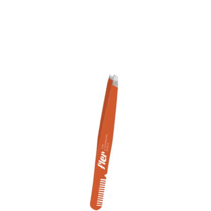 Fler Eyebrow Tweezer With Comb Orange