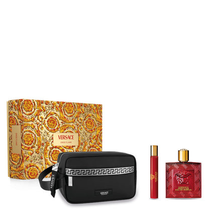 Versace Eros Flame Confezione 100 ML Eau de Parfum + 10 ML Eau de Parfum Travel Spray + Versace Trousse