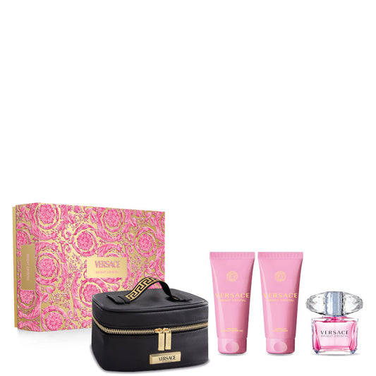 Versace Bright Crystal Confezione 90 ML Eau de Toilette + 100 ML Shower Gel + 100 ML Body Lotion + Versace Beauty