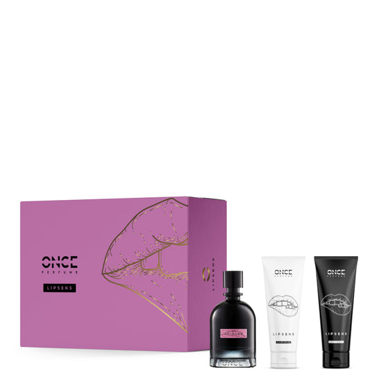 ONCE Perfume Lipsens Confezione 100 ML Eau de Parfum Intense + 100 ML Body Milk + 100 ML Body Wash