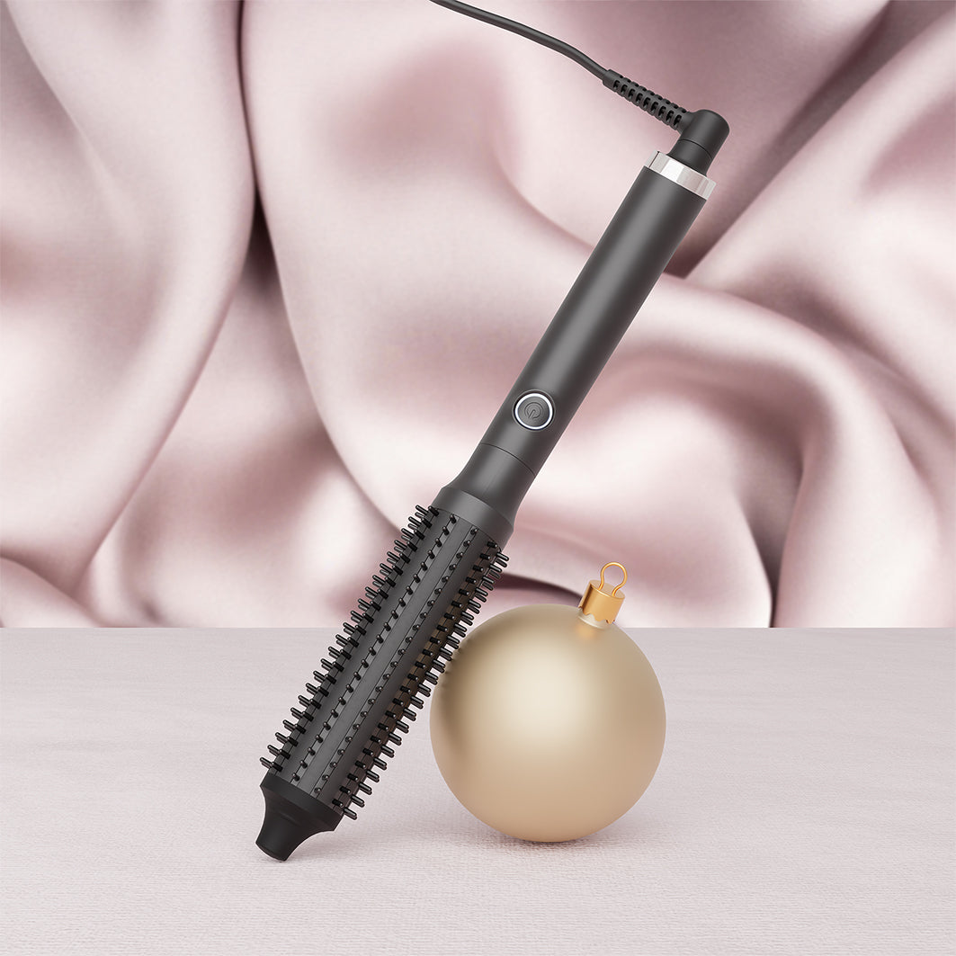 ghd rise hot brush festive gift set in black