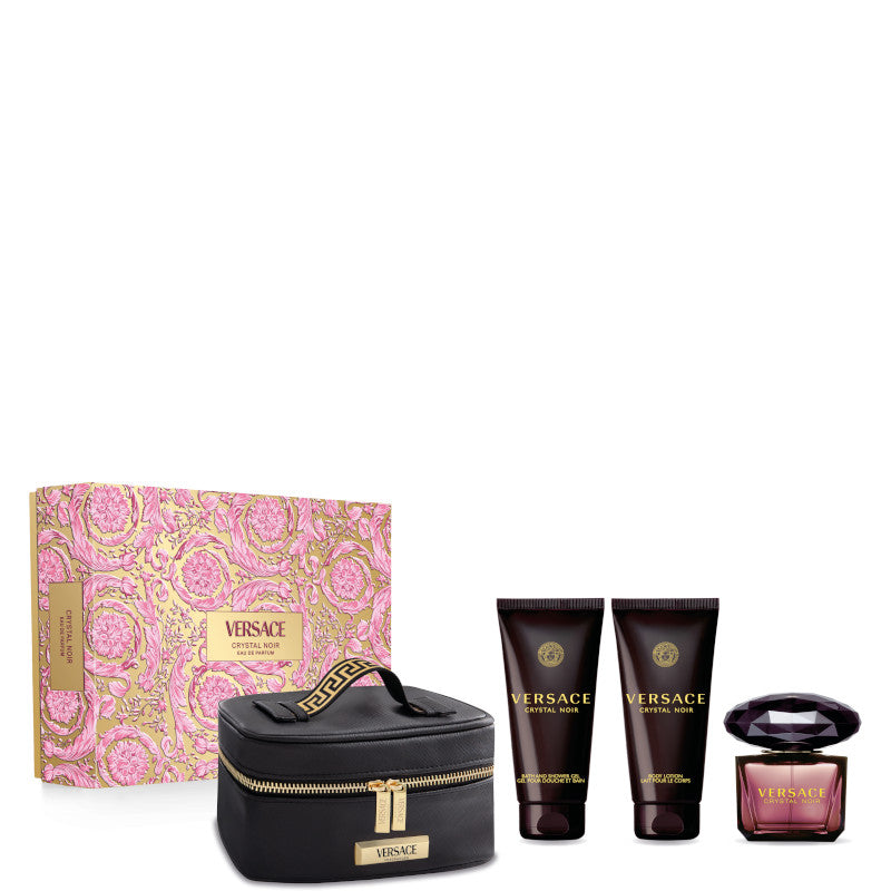 Versace Crystal Noir EDP Confezione 90 ML Eau de Parfum + 100 ML Shower Gel + 100 ML Body Lotion + Versace Beauty