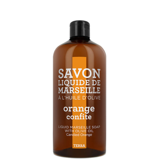 TERRA - Orange Confite Savon Liquide de Marseille Recharge 1000 ML