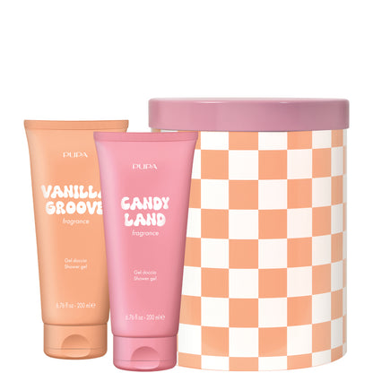 HAPPYBOX KIT 3 VANILLA GROOVE/CANDY LAND 200 ML X 2 Gel Doccia