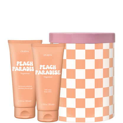 HAPPYBOX KIT 2 PEACH PARADISE 200 ML Gel Esfoliante Corpo + 200 ML Latte Corpo