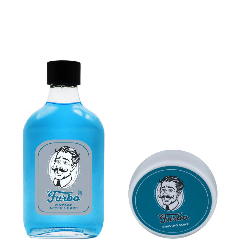 Sapone da rasatura + Lozione Dopobarba Vintage Blu Confezione 100 ML Sapone da rasatura + 200 ML Lozione DopoBarba