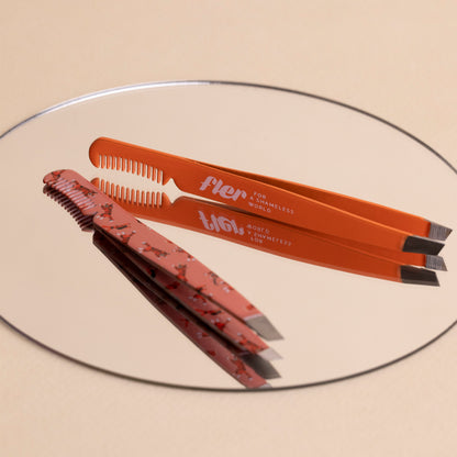 Fler Eyebrow Tweezer With Comb Tiger