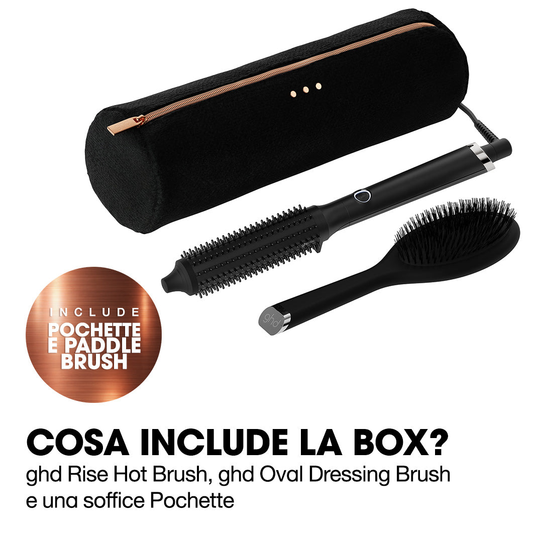 ghd rise hot brush festive gift set in black