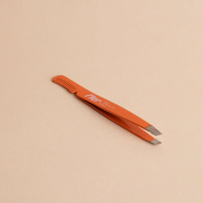 Fler Eyebrow Tweezer With Comb Orange