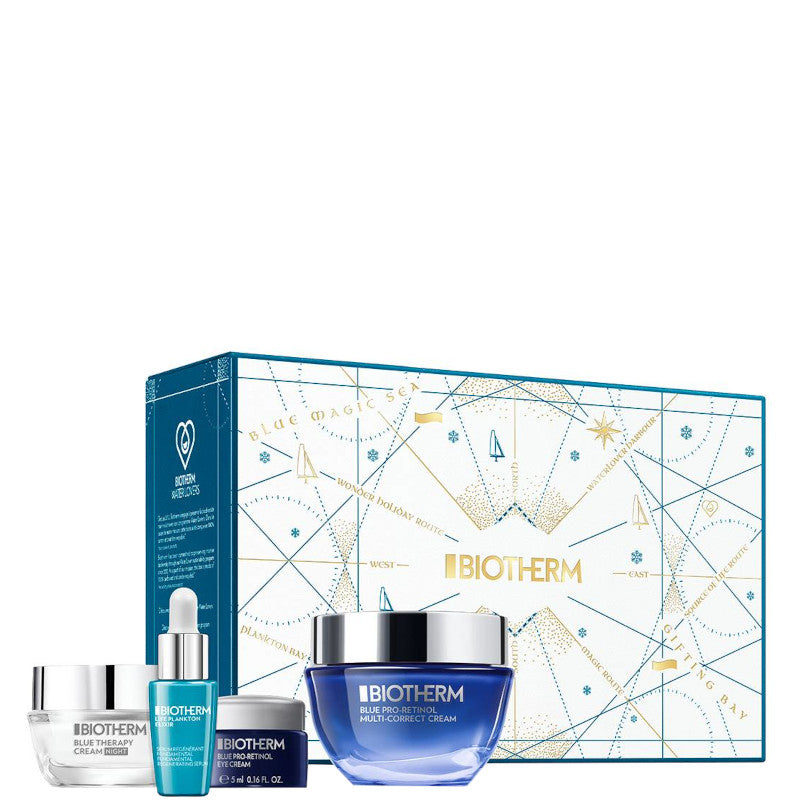 Blue Pro-Retinol Multi-Correct Cream - Tutti i tipi di Pelle Cofanetto 50 ML Crema Viso Giorno + 7 ML Siero Viso + 5 ML Crema Occhi + 15 ML Crema Viso Notte