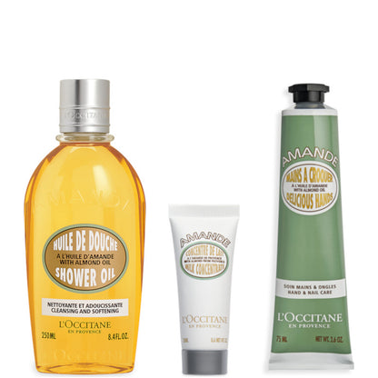 Almond - Body Care Collection 250 Olio Doccia Corpo + 20 ML Latte Corpo + 75 ML Crema Mani