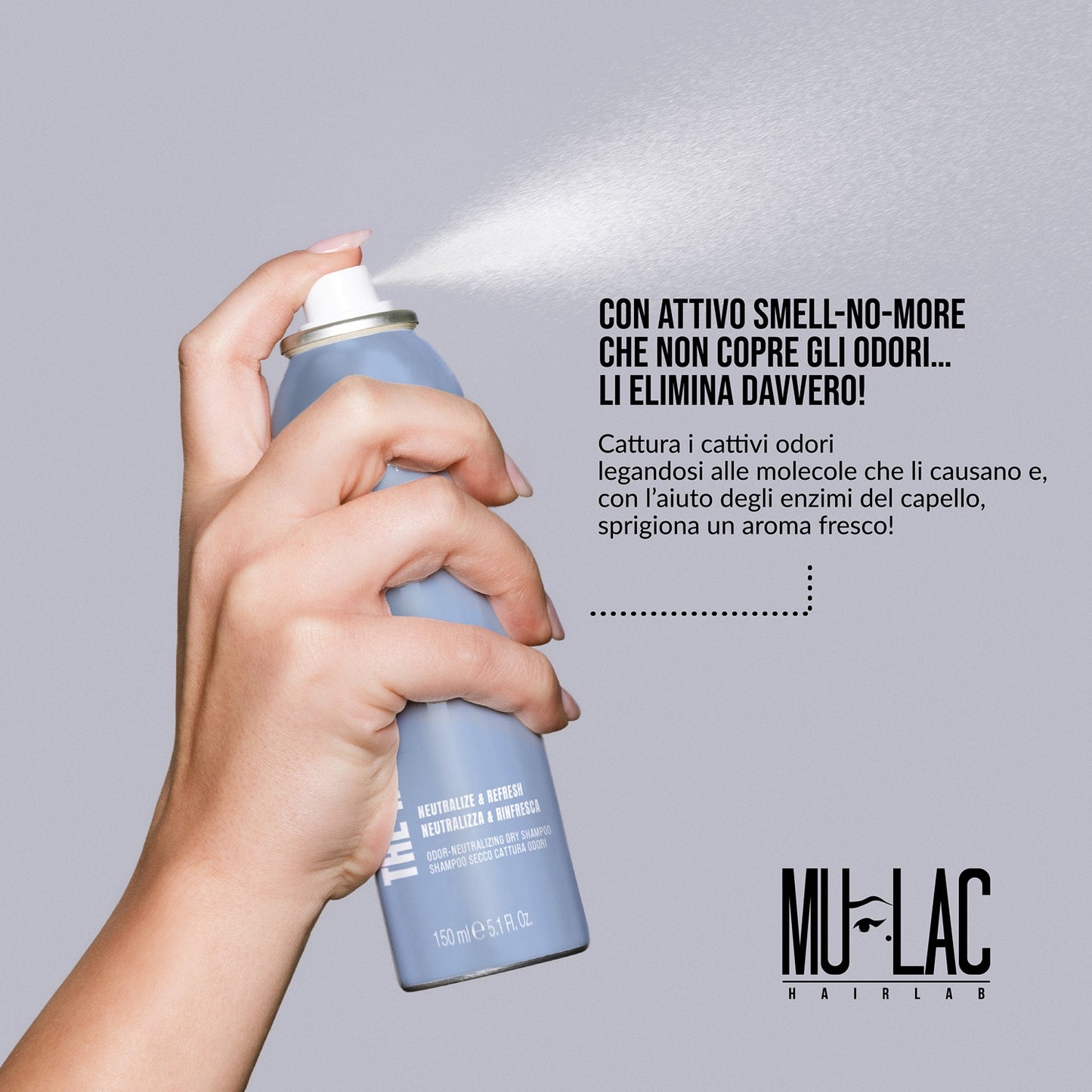 Mulac THE REFRESHER Shampoo Secco Cattura Odori