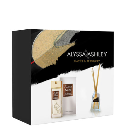 Amber Musk Confezione 50 ML Eau de Parfum + 50 ML Profumatore d'Amiente con bacchette