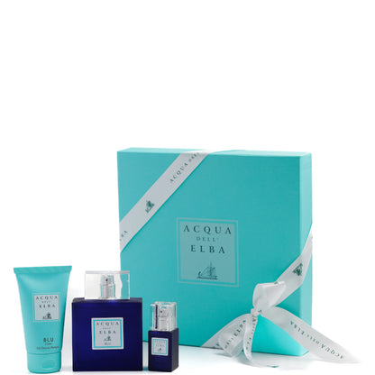 Acqua dell'Elba Blu Uomo EDP Confezione 100 ML Eau de Parfum + 15 ML Eau de Parfum + 75 ML Shower Gel