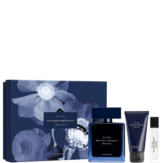 Narciso Rodriguez For Him Bleu Noir EDP Cofanetto 100 ML Eau de Parfum + 50 ML Shower Gel + 10 ML Eau de Parfum Purse Spray