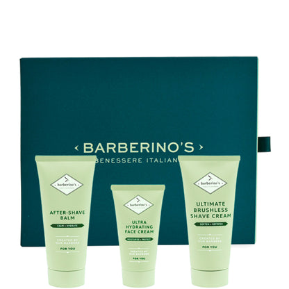 Barberino's - Perfect Shaving Set - Rasatura Perfetta 100 ML Crema da Rasatura + 100 ML Balsamo Dopobarba + 50 ML Crema Viso